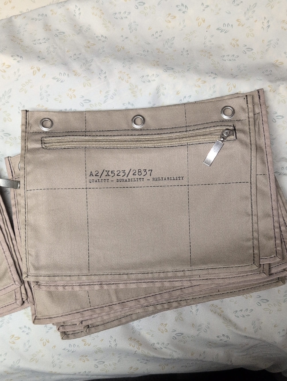 Lot of 24 Durable Pencil Pouches - Taupe